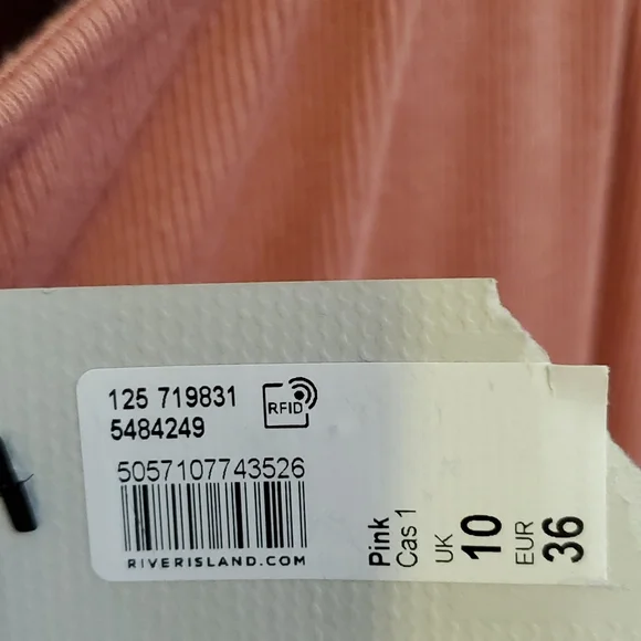 River Island Pink Cami Ribbed Button Front Mini Dress US Size 10 - Picture 4 of 6